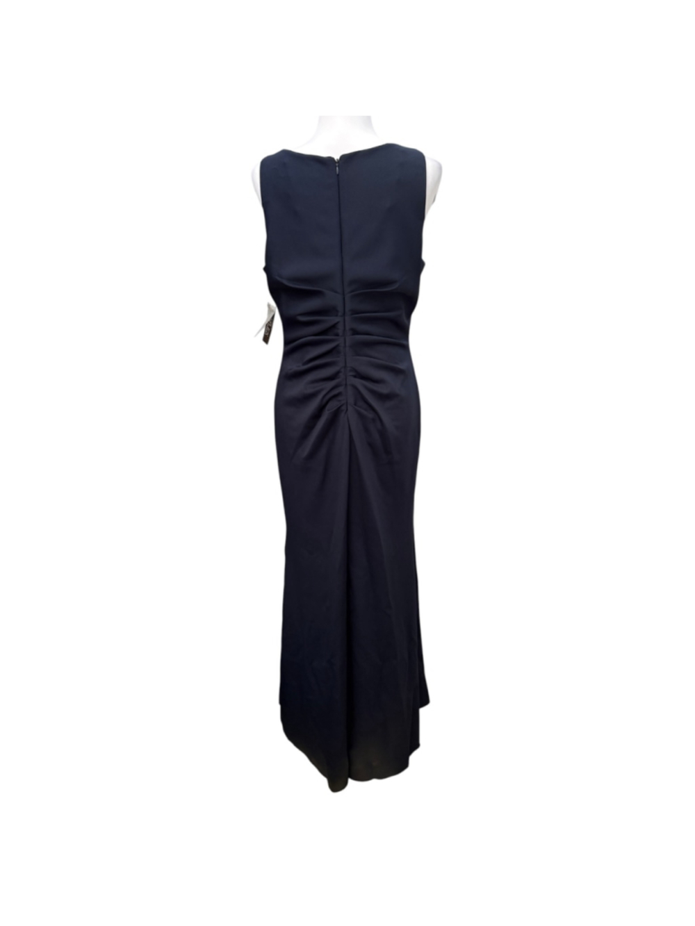 Alex Evenings Navy Ruched Cascade Evening Gown Dress Women’s Size 12 NWT Formal - Picture 3 of 8